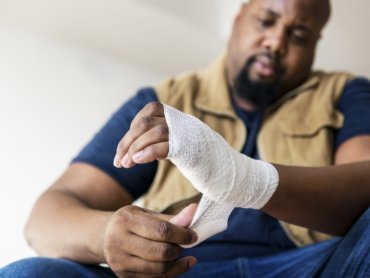 A person getting injured